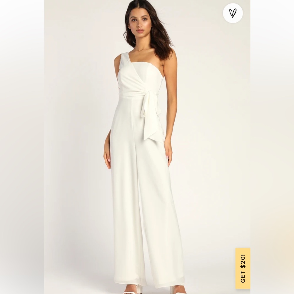 Formal white jumpsuit from lulus